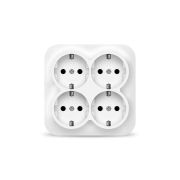 Розетка 4-м ОП 16А IP20 с заземл. бел. квадрат IONICH 1449