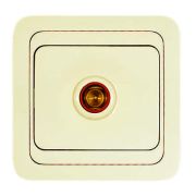 Розетка телевизионная TV 1-м СП Mimoza 16А IP20 крем/крем Makel 25007